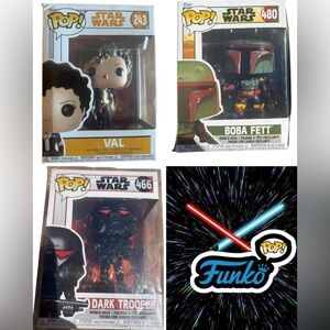 Star Wars Funko Pop Lot Val 243 Boba Fett 480 Dark Trooper 466